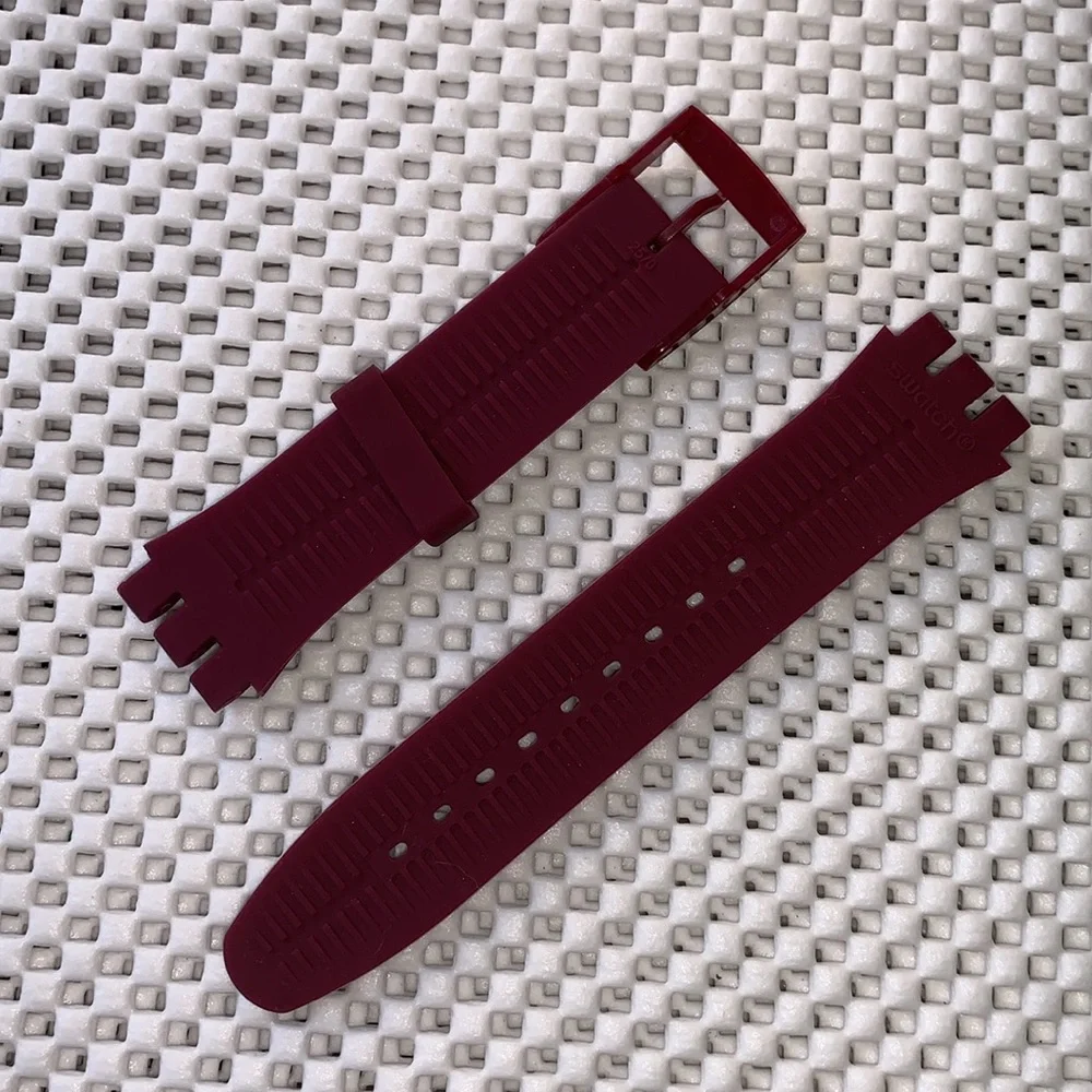 Burgundy Watch Band (Strap Only) - fits Swatch New Gent model
